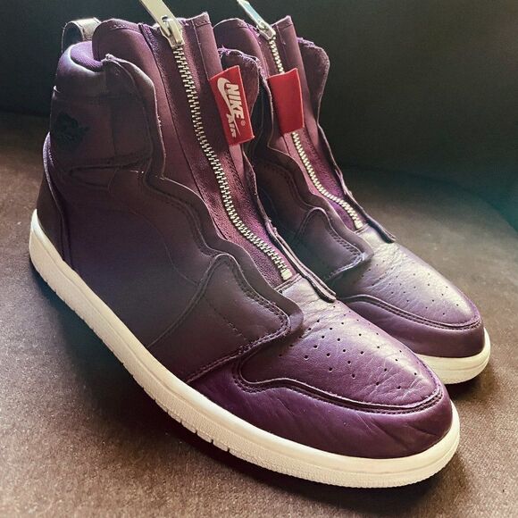 Nike Air Jordan 1 High Zip Premium Bordeaux Wine 2018 AT0575-600 Women Sz 7 US - Picture 1 of 10